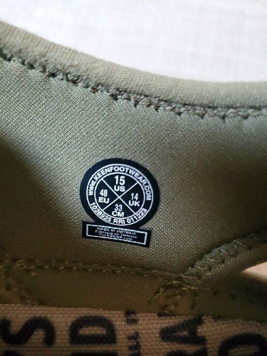 Keen Olive Green Athletic Sandal-Sneaker with White Sole Size 15